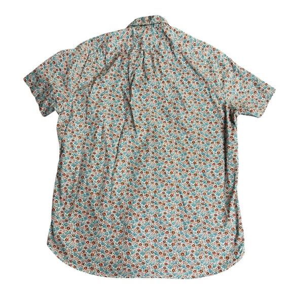 J.Crew Short-sleeve stretch Secret Wash shirt in white floral Size Large - Picture 4 of 8